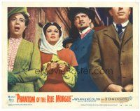 9y732 PHANTOM OF THE RUE MORGUE LC #2 '54 c/u of Karl Malden & Patricia Medina, Edgar Allan Poe!