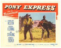 9y745 PONY EXPRESS LC #1 '53 Charlton Heston as Buffalo Bill carrying girl w/Forrest Tucker!