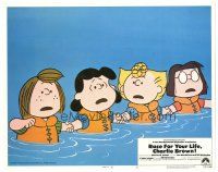 9y762 RACE FOR YOUR LIFE CHARLIE BROWN LC #8 '77 Peppermint Patty, Lucy, Sally & Marcie in water!