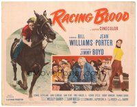 9y147 RACING BLOOD TC '54 great image of jockey Jimmy Boyd riding horse at race!