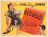 9y152 REDHEAD TC '41 pretty June Lang marries playboy Johnny Downs to reform him!