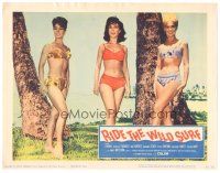 9y777 RIDE THE WILD SURF LC '64 portrait of Barbara Eden, Shelley Fabares & Susan Hart in bikinis!