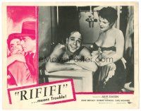 9y778 RIFIFI LC '56 Jules Dassin's Du rififi chez les hommes, Jean Servais bathed by sexy woman!