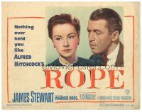 9y794 ROPE LC #5 '48 Alfred Hitchcock directed, close-up of James Stewart & Joan Chandler!