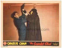 9y807 SCARLET CLUE LC '45 c/u of Benson Fong trying to wrestle gun from masked villain's hands!