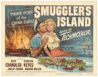 9y170 SMUGGLER'S ISLAND TC '51 art of Jeff Chandler & sexy Keyes, Pirate Port of the China Seas!