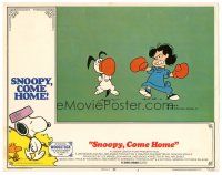 9y854 SNOOPY COME HOME LC #3 '72 Charles M Schulz, wacky cartoon image of Lucy boxing with Snoopy!