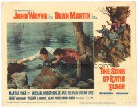 9y866 SONS OF KATIE ELDER LC #1 '65 c/u of Dean Martin & Earl Holliman taking cover in the river!