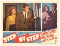 9y884 STEP BY STEP LC #5 '46 Lawrence Tierney & pretty Anne Jeffreys look out window, film noir!