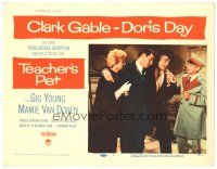 9y906 TEACHER'S PET LC #1 '58 Doris Day & Clark Gable carry drunken Gig Young to hotel!