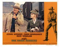9y941 TRAIN ROBBERS LC #1 '73 close up of John Wayne & Ann-Margret standing by train!