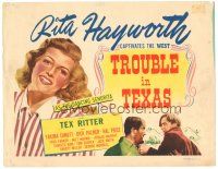 9y185 TROUBLE IN TEXAS TC R40s sexy Rita Hayworth top-billed over cowboy star Tex Ritter!