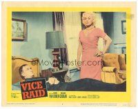 9y966 VICE RAID LC #2 '60 c/u of sexy Mamie Van Doren standing by Richard Coogan laying on bed!