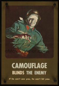 9z045 CAMOUFLAGE BLINDS THE ENEMY 14x20 WWII war poster '43 if he can't see you, he can't hit you!