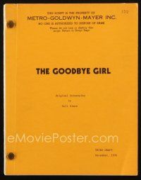 1a082 GOODBYE GIRL signed revised third draft script December 1976, by writer Neil Simon!