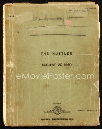 1a102 HUSTLER script August 20, 1960, screenplay by Robert Rossen, billiards classic!