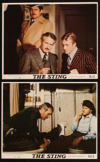 1b245 STING 2 8x10 mini LCs '74 classic con men Paul Newman & Robert Redford, Robert Shaw!