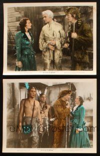 1b239 LAST OF THE MOHICANS 2 color 8x10 stills '36 Randolph Scott, Barnes, James Fenimore Cooper