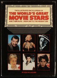 1c122 ILLUSTRATED ENCYCLOPEDIA OF THE WORLD'S GREAT MOVIE STARS hardcover book '79 in full-color!