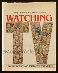 1c223 WATCHING TV hardcover book '82 an illustrated history, wonderful cover art by Jack Davis!
