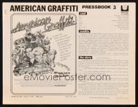 1c466 AMERICAN GRAFFITI pressbook '73 George Lucas teen classic, it was the time of your life!