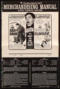 1c553 DELICATE DELINQUENT/SAD SACK pressbook '62 Jerry Lewis in his biggest laff-a-thon!