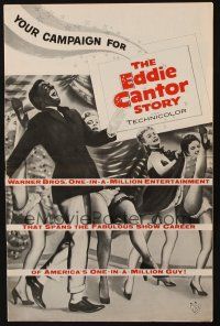 1c577 EDDIE CANTOR STORY pressbook '53 great wacky art of Keefe Brasselle w/sexy dancers!