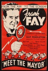 1c593 FOOL'S ADVICE pressbook R38 cool art of Frank Fay, America's Radio Idol, Meet the Mayor!