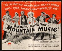 1c765 MOUNTAIN MUSIC pressbook '37 Bob Burns & Martha Raye go honeymooning in Arkansas!