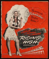 1c816 RIDING HIGH pressbook '43 sexy Dorothy Lamour in Indian headdress, Dick Powell!