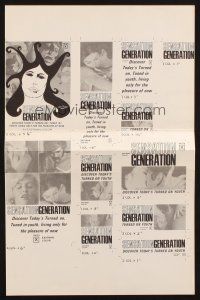 1c830 SENSATION GENERATION pressbook '69 today's turned on youth living only for pleasure!