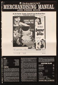 1c871 SUMMER & SMOKE pressbook '61 Laurence Harvey & Geraldine Page, written by Tennessee Williams