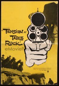 1c886 TENSION AT TABLE ROCK pressbook '56 great artwork of cowboy pointing gun!