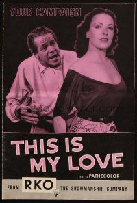 1c894 THIS IS MY LOVE pressbook '54 Dan Duryea hates Linda Darnell for what she did to his wife!