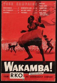 1c921 WAKAMBA pressbook '55 cool art, actual customs of weird & wonderful African tribe!