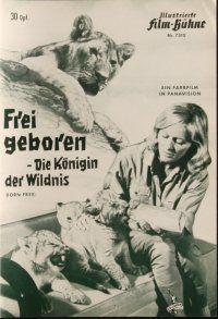 1c252 BORN FREE German program '66 different images of Virginia McKenna & Bill Travers, Elsa!