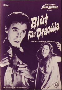 1c282 DRACULA PRINCE OF DARKNESS German program '66 different images of vampire Christopher Lee!