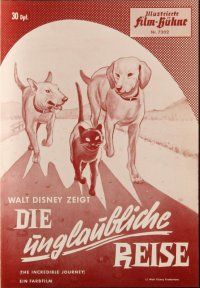 1c335 INCREDIBLE JOURNEY German program '66 Disney, Bull Terrier, Siamese cat & Labrador Retriever