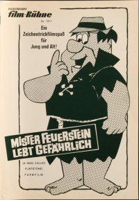 1c361 MAN CALLED FLINTSTONE German program '68 Hanna-Barbera, Fred, Barney, Wilma & Betty, spy spoof