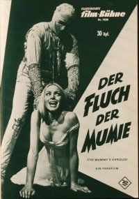 1c369 MUMMY'S SHROUD German program '67 Hammer horror, cool different monster images!