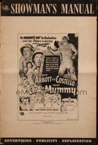 1c455 ABBOTT & COSTELLO MEET THE MUMMY pressbook '55 Bud & Lou with the monster!