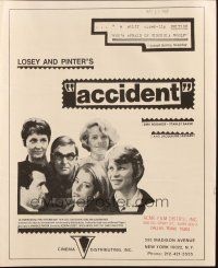 1c458 ACCIDENT pressbook '67 Losey, written by Harold Pinter, sexy Jacqueline Sassard!
