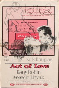 1c459 ACT OF LOVE pressbook '53 Kirk Douglas, Dany Robin, directed by Anatole Litvak!