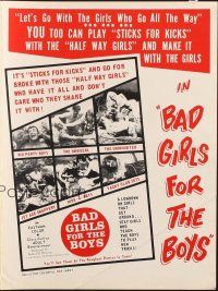 1c477 BAD GIRLS FOR THE BOYS pressbook '66 a lowdown on girls that get around, swappers!
