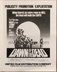 1c545 DAWN OF THE DEAD pressbook '79 George Romero, there's no more room in HELL for the dead!