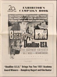 1c548 DEADLINE-U.S.A. pressbook '52 newspaper editor Humphrey Bogart, best journalism movie ever!