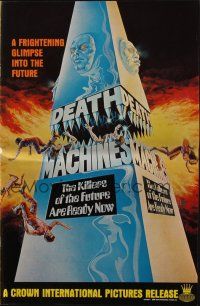 1c549 DEATH MACHINES pressbook '76 wild sci-fi art, the killers of the future are ready now!