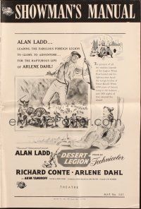 1c554 DESERT LEGION pressbook '53 art of Alan Ladd in the French Foreign Legion & sexy Arlene Dahl