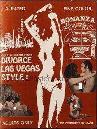 1c561 DIVORCE LAS VEGAS STYLE pressbook '70 great images with nudity & casino gambling!