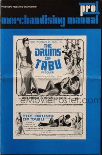 1c574 DRUMS OF TABU pressbook '67 sexy Seyna Sein, sinister violence & raging passions in South Seas